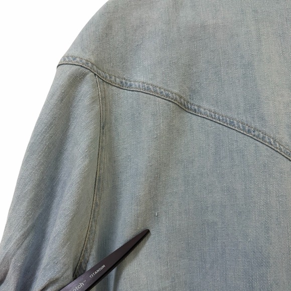 Wrap London Hemp Cotton Short Sleeve Button Up Shirt Dress US 12 UK 16 Blue - Picture 7 of 9